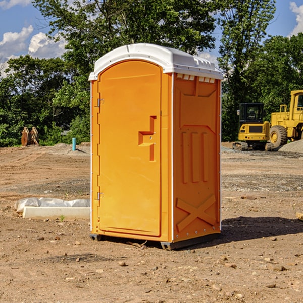 how often are the portable restrooms cleaned and serviced during a rental period in Hayesville